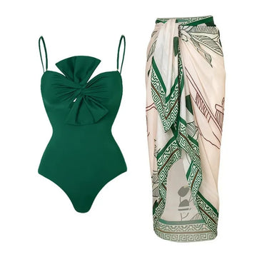 2023 New One Piece Swimsuit Bikini Women Maxi Wrap Skirts Sling Swimwear Vintage Holiday Designers Bathing Suit Beach Cover Up