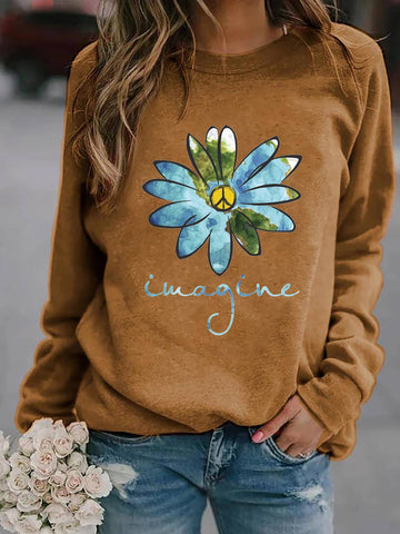 Imagine Peace Flower Women’s Sweatshirt